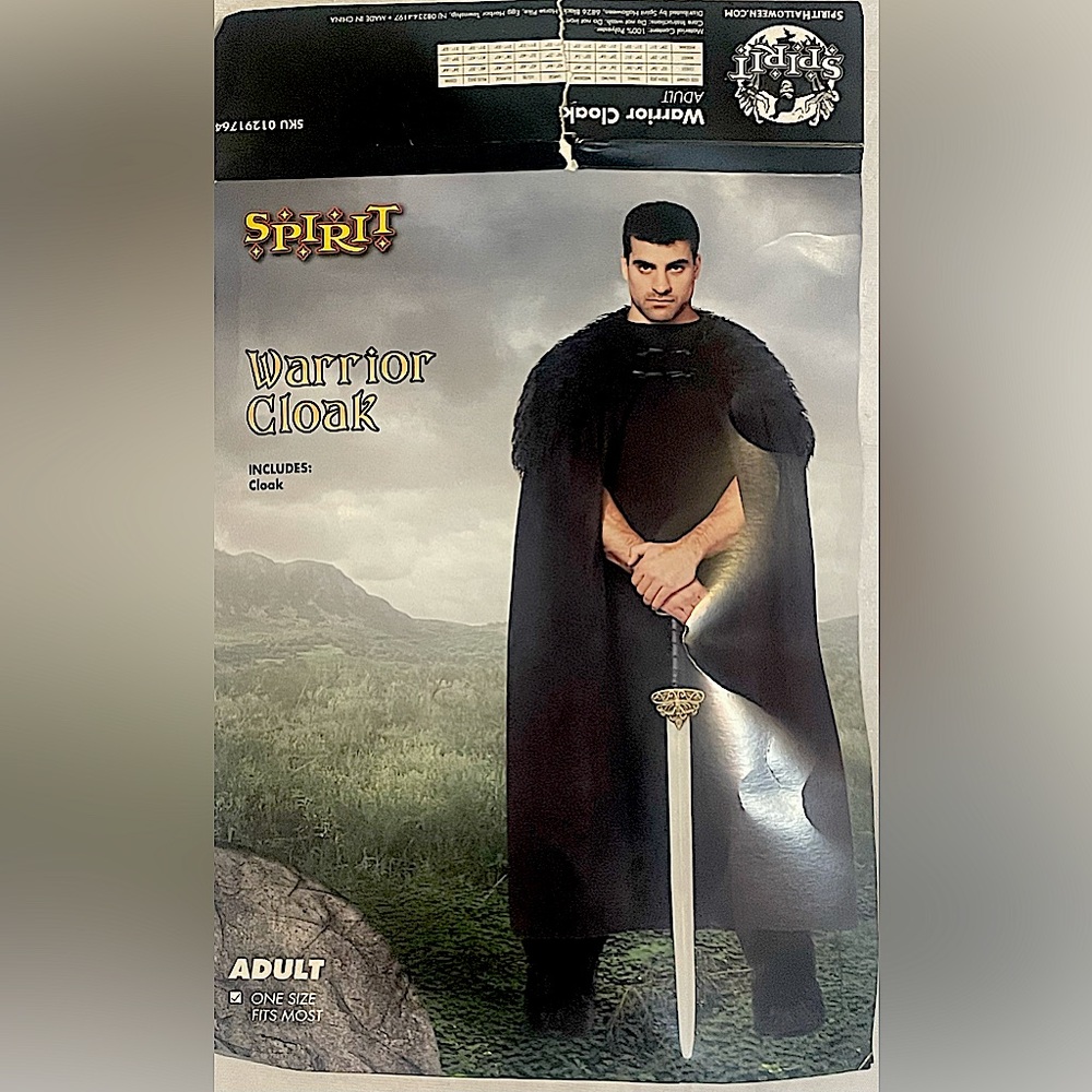 Warrior Cloak and Tunic Shirt Adult Costume - One size fits most